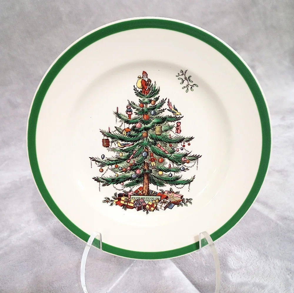 Spode Christmas Tree Dinnerware Salad Plates Set of 2